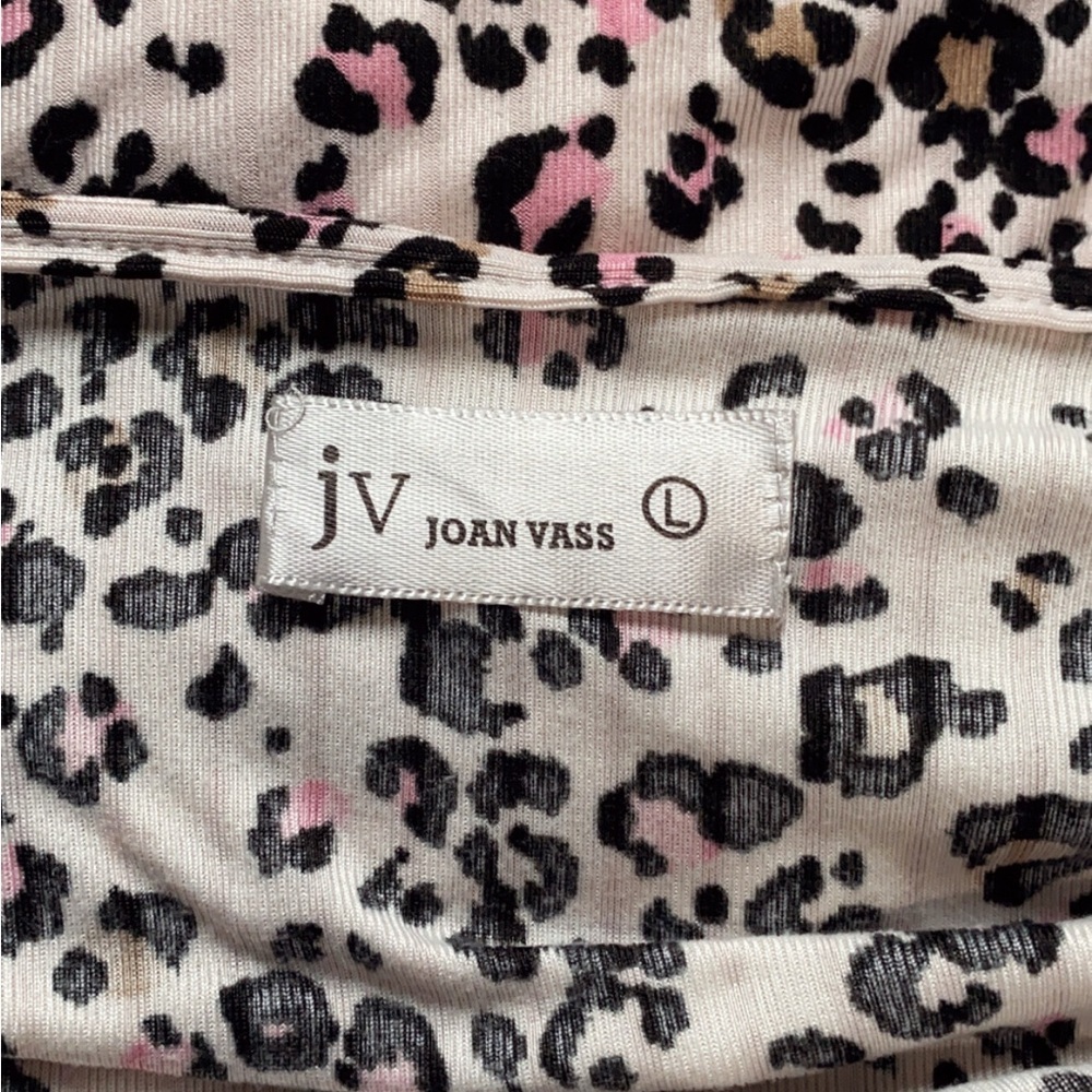 Joan Vass Pink and Black Leopard Pajama Set - Picture 3 of 3
